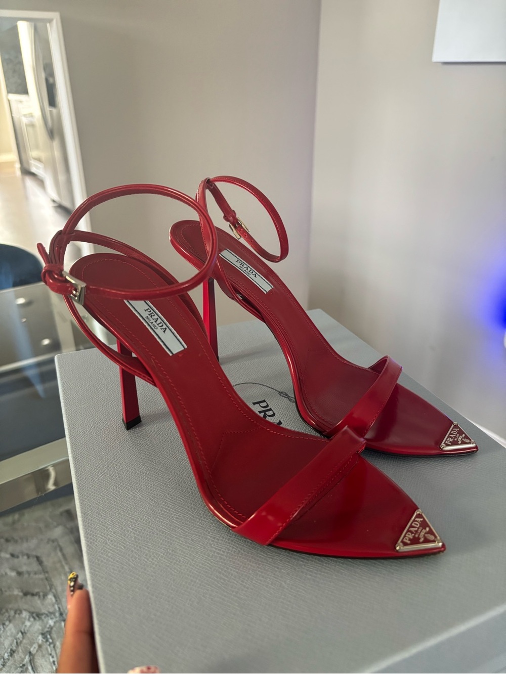 Prada Calzature Donna Scarlatto Heels - Size 40 - Picture 2 of 7